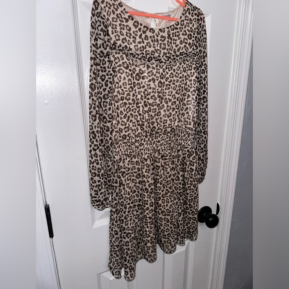 Tahar Girl Leopard Dress - Size 8 - Picture 2 of 5